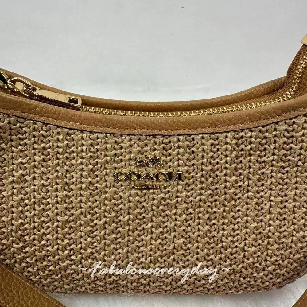 Coach Teri Mini Crossbody Bag Shoulder Bag Straw/Gold/Toast CDW66 NWT